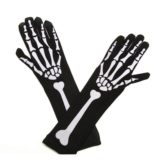 lanema Womens Skeleton Bone Gloves Thigh High Stockings Socks