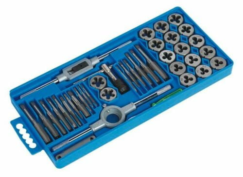 Standard SAE Tap and Die Set 40 Piece w/ Case Threading Chasing Repair NEW 