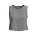 thumbnail image 4 of Aezemi Womens Crop Tank Tops, Faux Cotton Linen Summer Beach Sleeveless Tops, Lightweight Casual Outdoor T Shirt, 4 of 9