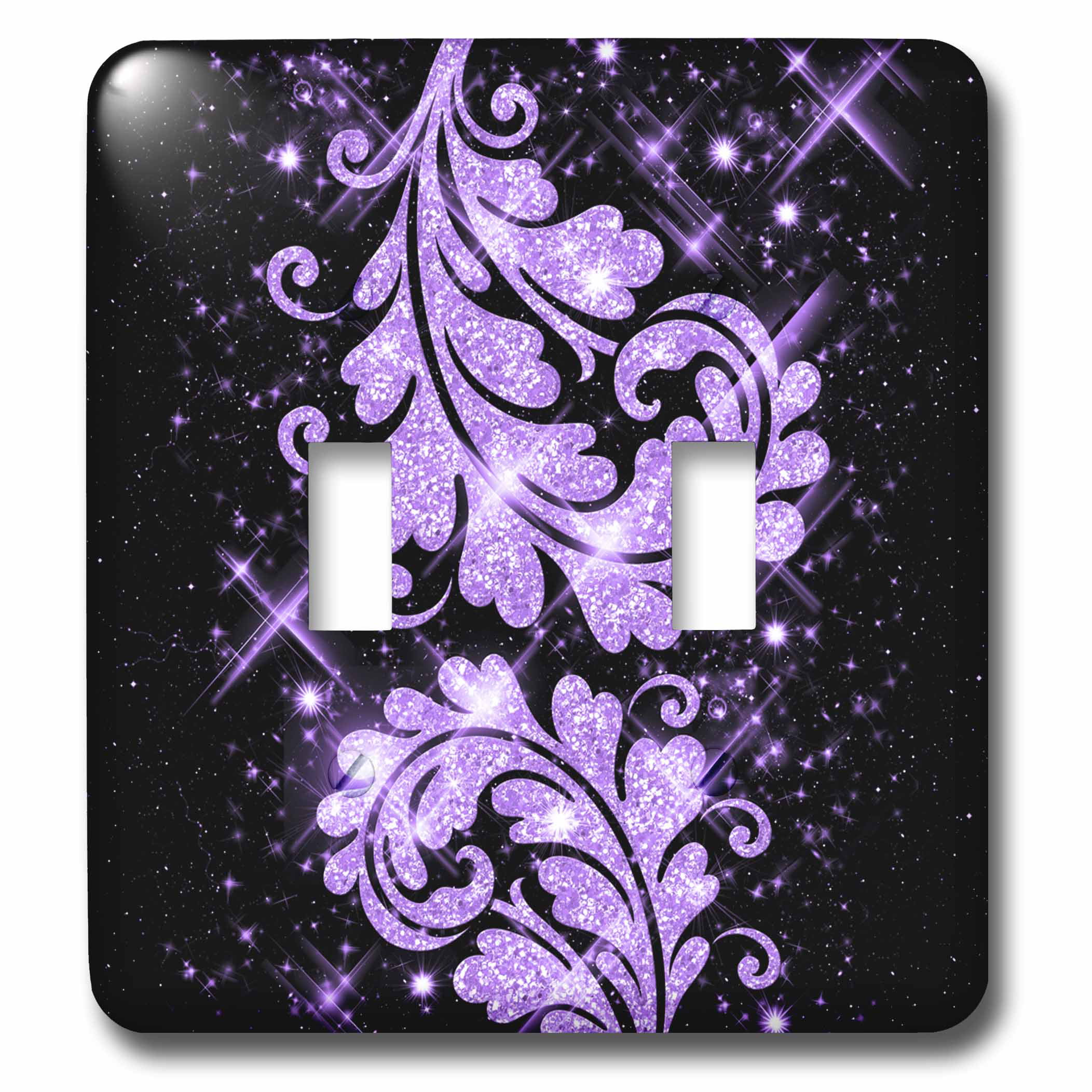 3dRose lsp_63064_2 Cosmic Dust Sparkles and Butterflies Double Toggle Switch