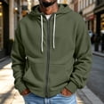 thumbnail image 2 of MXALUOB Men's Full Zip Hoodie Waffle Knit Long Sleeve Hooded Sweatshirt with Drawstring Casual Solid Color Jacket Fall Winter Outfits, 2 of 10