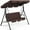 Dark Brown, variant on Topeakmart 3-Seat Patio Swing Chair with Adjustable Canopy, Burgundy