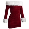 thumbnail image 1 of Vestido de Navidad rojo Sexy para mujer, traje de Papá Noel para adultos, uniforme, Kimono, M, L, XL, 2XL, alta calidad, 1 of 4