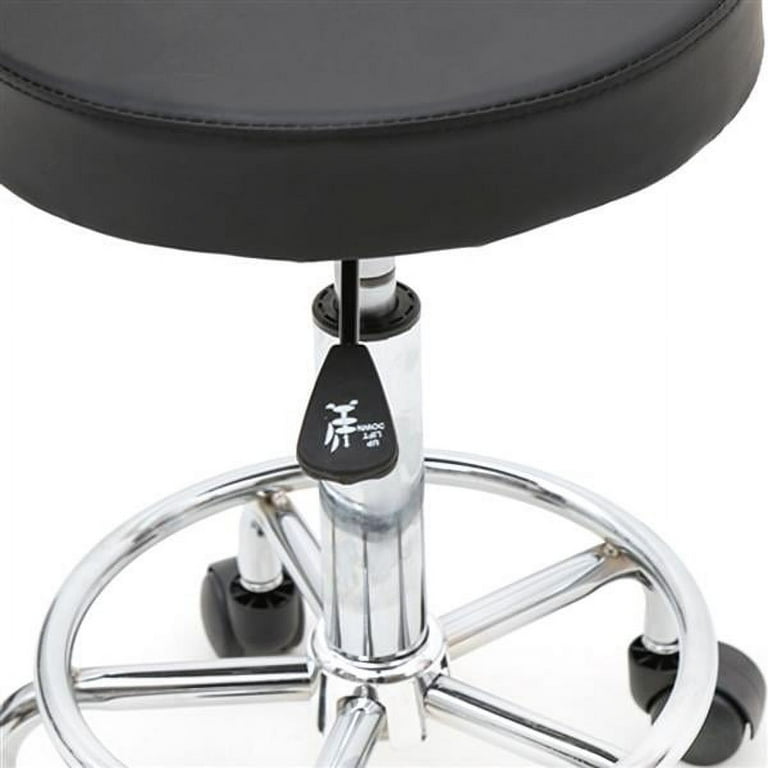 IM Beauty Salon Stool with Wheels Round Shape Plastic Adjustable