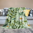 thumbnail image 2 of WYYP Durable and Long-lasting Light Green Daisy Pattern Super Soft Micro Flannel Bed Blanket White, 2 of 6