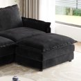 thumbnail image 4 of Corduroy Fabric Loveseat Sofa Couch with 1 Footrest for Living Room,2 Seater L-Shaped Sectional with Ottoman, Upholstered Large Size Deep Seat 2-Seat Sofa with 2 cushions, 4 of 12