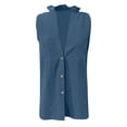 thumbnail image 4 of Spring New Women's Casual Loose Linen Solid Color V Neck Pocket Vest Shirt, 4 of 4