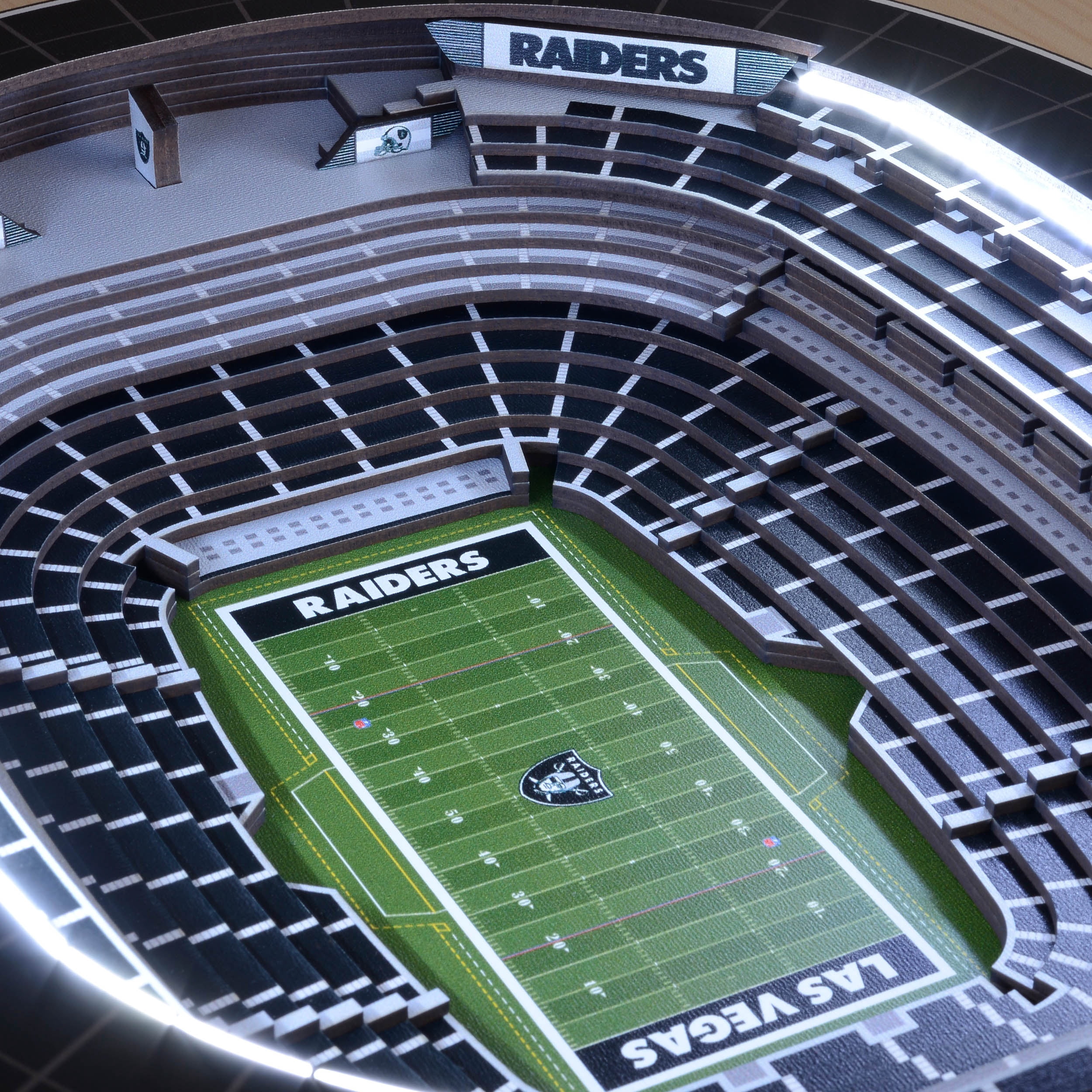 Las Vegas Raiders 25-Layer StadiumViews Lighted End Table