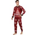 thumbnail image 4 of Christmas Pajamas Family Set - 2 piece Red Merry Christmas Tree Print Long Sleeve Top Pants Set , Christmas Pajamas Matching Sets for Family Xmas Eve for L Pjs, 4 of 5
