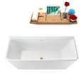 thumbnail image 2 of 67" Streamline G-22-139-GLD Soaking Glossy White Freestanding Tub and Tray With Internal Drain in Polished Gold, 2 of 9