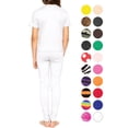 thumbnail image 3 of Stretch Is Comfort Girl's Short Sleeve Crew Neck and Leggings Set White 16, 3 of 3