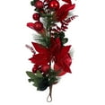 thumbnail image 5 of Vickerman 72" Merry Red Poinsettia, Ball, and Fern Decorated Garland., 5 of 5