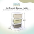 thumbnail image 3 of Dolu Nuve Kids 3-Tier Storage Unit with Drawers Plastic Organizer for Toys, Beige, 3 of 5