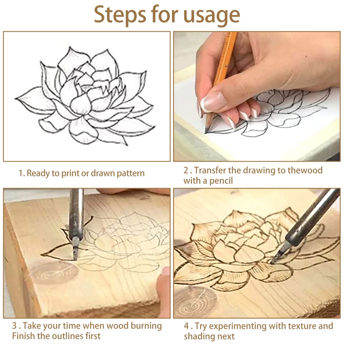 Wood Burning Tips Letters,Wood Burning Alphabet Template for Embossing and  Carving Crafts