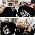 thumbnail image 5 of Area Rug for Living Room, Black Non-Slip Indoor Large Carpet for Bedroom/Dining Room, Funny Letters Please Remove Your Shoes Washable Low-Profile Rectangle Floor Runner Rugs - 6 x 9 Ft, 5 of 7