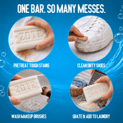 Zote White Laundry Bar Soap, Hand & Machine Wash, All Ages, Gentle & Long-Lasting, Laundry Detergent, Bar Cleanser with Sodium Tallowate, 14.1 oz