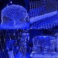 thumbnail image 4 of LED Twinkle Lights Fairy Net String Light ,8 Modes Plug-in Christmas Bush Lights, Connectable Waterproof Mesh Lights for Trees, Garden, Outdoor, Christmas Decorations (Blue,1.5X1.5m), 4 of 9