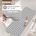 thumbnail image 6 of PABUBE Shower Mat for Bathtub, Quick Dry Bathtub Mat 16"x 39", Bath Mat for Tub with Powerful Suction Cup & Drain Holes , Soft On Feet, Non-Slip Machine Washable Tub Mat, Easy to Cut, Clear Black, 6 of 6