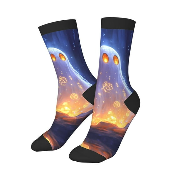 Kids Girls Boys Socks - Halloween Glowing Ghost Comfort Breathable Crew Socks for Boys Girls Kids, Soft Athletic Running Socks for Boys Socks 6-10 Years Old