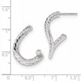 thumbnail image 2 of Beautiful 14K White Gold Twisted Textured Post Hoop Earring, 2 of 2