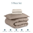 thumbnail image 6 of Bare Home 5-Piece Bed-in-a-Bag - Twin XL, Taupe with Sand Sheet Set, 6 of 8
