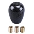 thumbnail image 1 of Miulika Vehicle Manual Round Ball Gear Shifter Handle Knob w/ Adapters Universal Black, 1 of 6