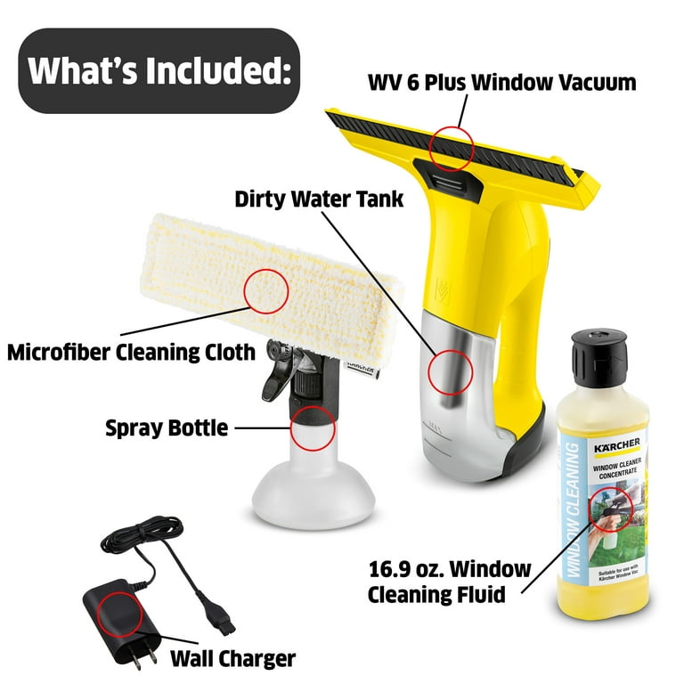 Window Vacuum, Window Vacuum Squeegee, 3 in 1 Cordless Window Vacuum  Cleaner, Rechargeable Window Vac with 2 Water Tanks, Spray/Squeegee/Vacuum