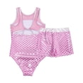 thumbnail image 4 of MSemis Kids Girls Shiny Metallic Sleeveless Dance Leotard with Shorts Outfits Dancewear, 4 of 7