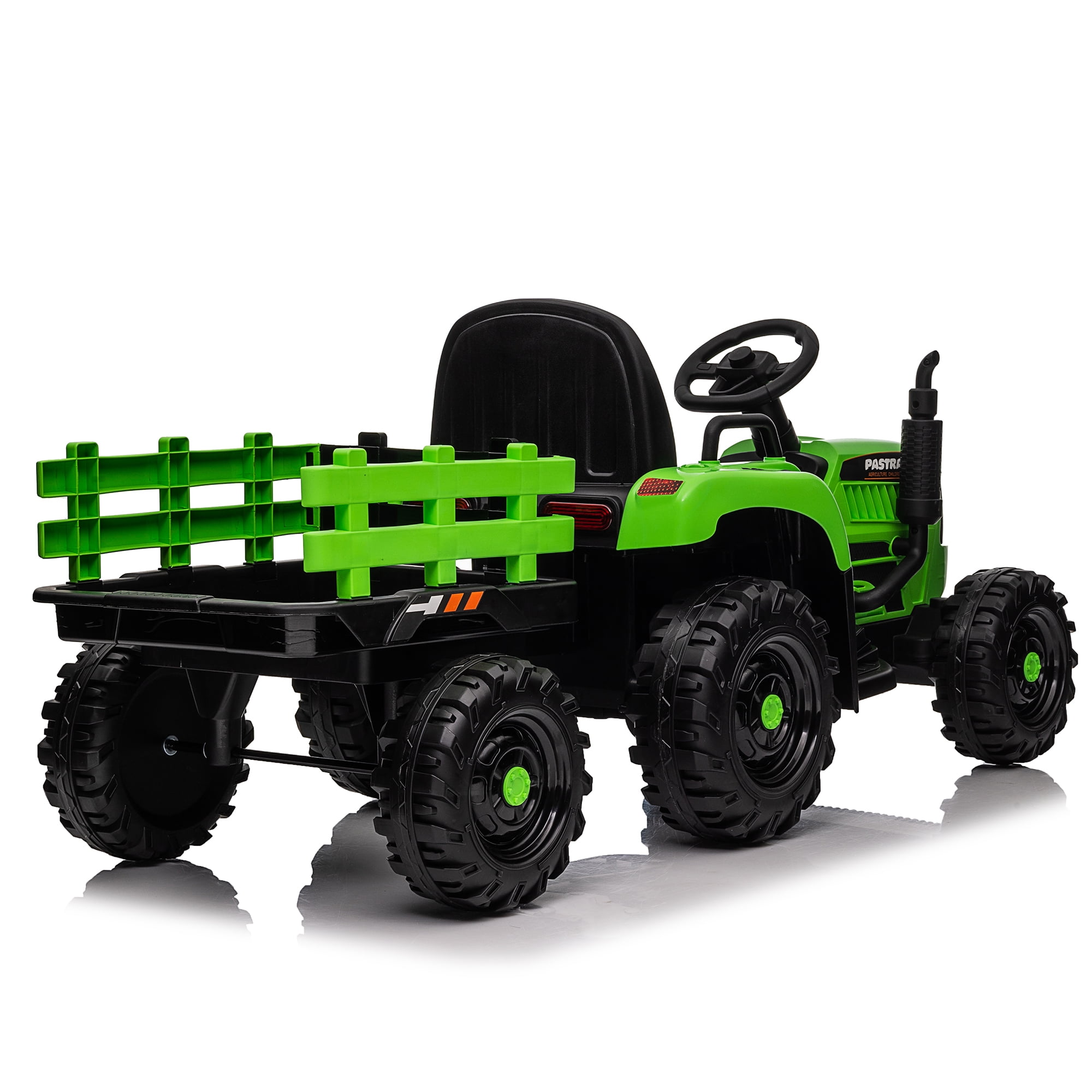 CIPACHO 12V Ride On Tractor with Trailer, Electric Kids Car with 2.4RC, 3 Speed Adjustable, USB, MP3, Power Display, 2 Point Safety Belt, Green CIPACHO 12V Ride On Tractor with Trailer, Electric Kids Car with 2.4RC, 3 Speed Adjustable, USB, MP3, Power Display, 2 Point Safety Belt, Green