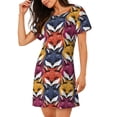 thumbnail image 2 of Gaeub Fox Face Print Women's Short-Sleeved Nightdress,Loose Comfy Pajama Sleepwear,Summer Night-dresses for Women, 2 of 6