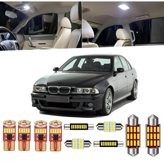 19 Piece Car Interior LED Lights Kit for BMW 5 Series E39 1996-2004 Sedan Coupe Interior LED Light Bulbs Packag Kit Install Tool