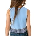 thumbnail image 5 of NAISIBABY Tank Tops for Girls, Plaid Ruffle Crewneck Sleeveless Summer Fashion Cute Tops Blue 0-1T, 5 of 5