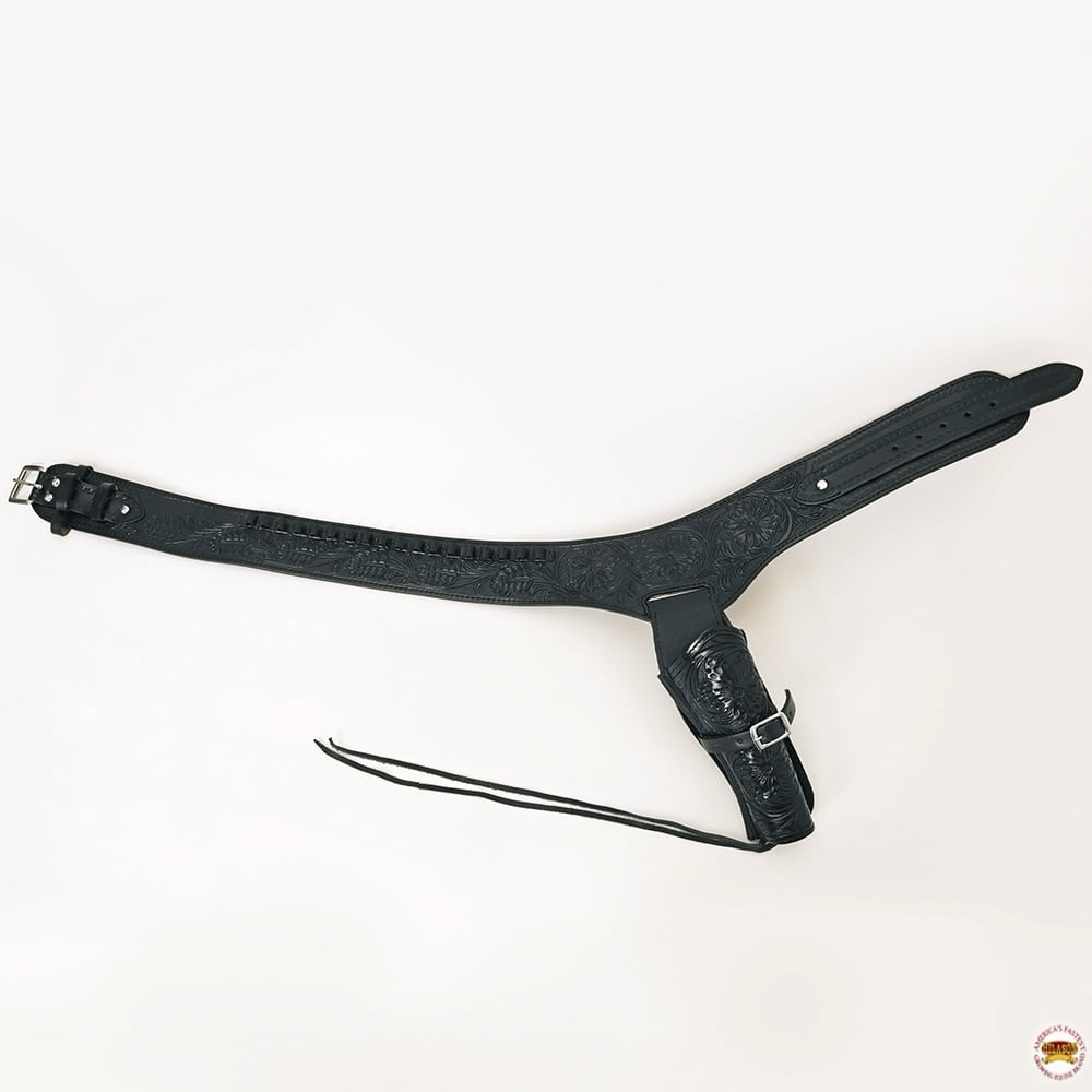 46 In Hilason Western Right Hand Gun Holster Rig 44/45 Cal Leather Cowboy