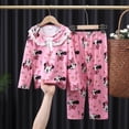 thumbnail image 1 of Conjunto de pijamas de princesas de Disney para niños, traje de pantalones de manga larga para niñas, nuevo encaje de estilo extranjero, conjunto de dos piezas de princesita, 12 altura 115-125cm zhangmengya CONDUJO, 1 of 2