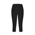 thumbnail image 5 of IDALL Capri Leggings for Women Yoga Shorts Compression Leggings Leggings For Women 2025 High Waisted Cutout Yoga Lightweight Cozy Cropped Pants Solid Soft Pajams Pants Summer Pants Black L, 5 of 5