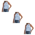 thumbnail image 4 of Minnieouse Blusa sin mangas Niñas Camisa elegante Aniversario Vacaciones Top Playa Vacaciones Viajes Verano Moda Ropa Azul M Azul M 3piezas Minnieouse CBP250953, 4 of 6