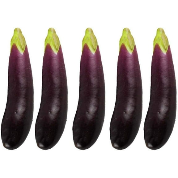 5Pcs Artificial Eggplants Simulation Fake Vegetable Photo Props Home Decoration