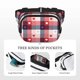 thumbnail image 5 of Fotbe Heart Plaid Cangurera Cuadrada con Estampado de Doble Capa, Bolsa de Cintura Ajustable Mini para Hombres y Mujeres, 5 of 9