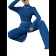 thumbnail image 3 of Conjunto de Pijama de Larga para Mujer, Conjunto de Pijama Informal de 2 Piezas, Ropa de Dormir de Otoño Azul XS, 3 of 8