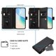thumbnail image 2 of Premium Leather Zipper Pocket Wallet Case for Samsung Galaxy A52 4G/5G with 9 Card Slots and Removable Wristlet, 2 of 5
