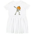 thumbnail image 3 of Inktastic Halloween Dabbing Great Pumpkin Skeleton Girls Toddler Dress, 3 of 5