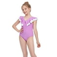 thumbnail image 4 of uublik Toddler Swimsuit Girl Summer Small Ruffle Colorful One-piece Swimsuit Purple, Sizes 2T-12, 4 of 5