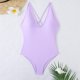 thumbnail image 4 of Trajes de baño de una pieza para mujer Traje de baño de cuello en V de color sólido para mujer Traje de baño de bikini dividido Traje de baño para mujer, 4 of 5