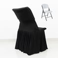 thumbnail image 3 of Efavormart Lifetime Folding Chair Cover Black – Spandex Pleated Stretch Slipcover with Floor-Length Skirt, Also Fits Standard Chairs, 3 of 5