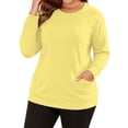 thumbnail image 6 of OutfitShow Plus Size Sweatshirts for Women Crewneck Long Sleeve Casual Tunic Tops Lightweight Pullover with Pockets,S-5XL, 6 of 9