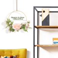 thumbnail image 1 of Corona de flores montada en la pared, guirnaldas de flores artificiales con guirnaldas de flores decorativas, marco redondo con guirnaldas de flores para decoración de bodas (whi Feliz Sencillez, 1 of 3