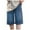 Dark Blue, variant on Womens Summer Shorts Summer Solid Color Baggy Denim Shorts Thin Breathable Knee Length Casual Jeans Bermuda Shorts for Women Dark Blue L