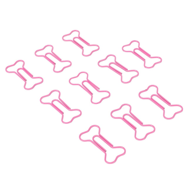 Clips de Papier, Mini-Clips de Papier Portables Matériau Métallique 100pcs Forme d'Os Rose pour la Classification des Fichiers