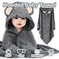 thumbnail image 6 of Hooded Towel - Rayon Made from Bamboo, Bath Towel with Bear Ears for Newborn, Babie, Toddler, Infant - Absorbent Large Baby Towel - Bear, 30 x 30 Inch, 6 of 6
