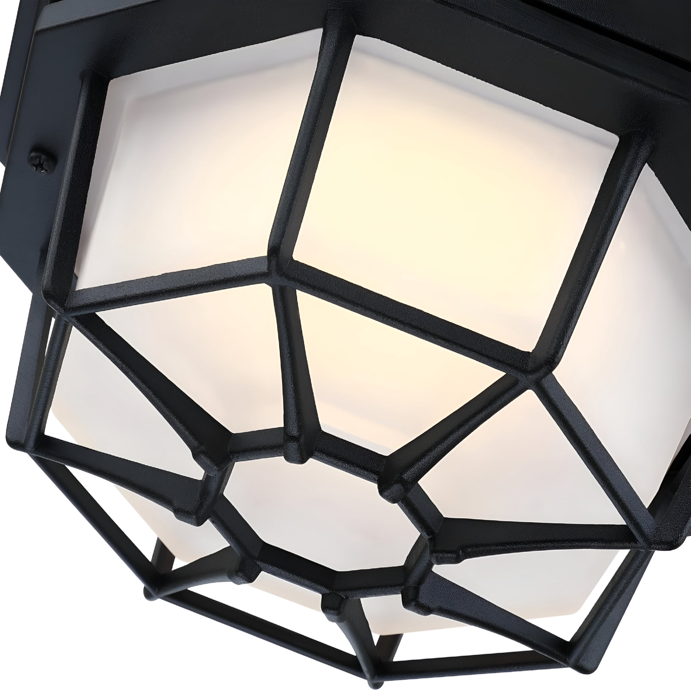 HIBIBUD 8.5” Black Flush Mount Led Ceiling Light 2700K 3000K 3500K 4000K 5000K Octagonal Outdoor Porch Lights Outside Ceiling Light for Patio,Aluminum Alloy and Glass,14W,120V,750Lm-1000Lm